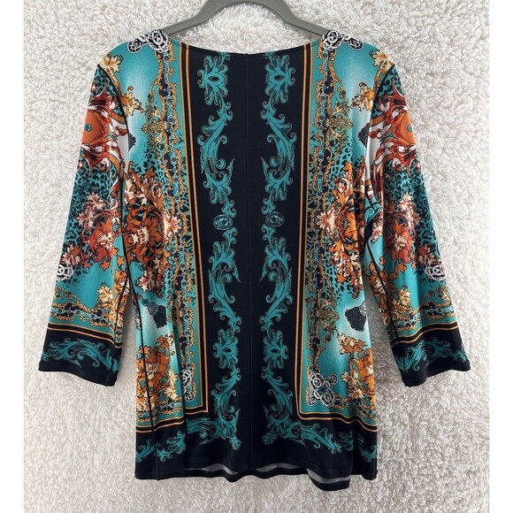 Eva Varro Blouse Top Women’s Size Medium Art To Wear 3/4 Sleeve Artsy - Picture 5 of 5